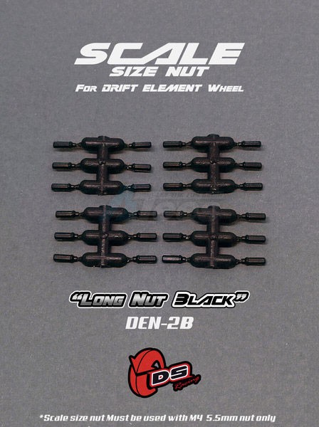 DS Racing Miscellaneous All Long Nuts For Drift Element Wheel Black