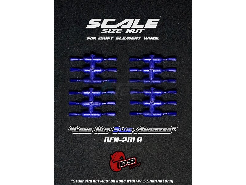 DS Racing Miscellaneous All Long Nut For Drift Element Wheel Blue Anodized