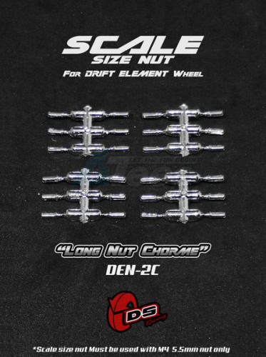 DS Racing Miscellaneous All Long Nuts For Drift Element Wheel Chrome