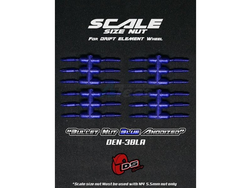 DS Racing Miscellaneous All Bullet Nut For Drift Element Wheel Blue Anodized