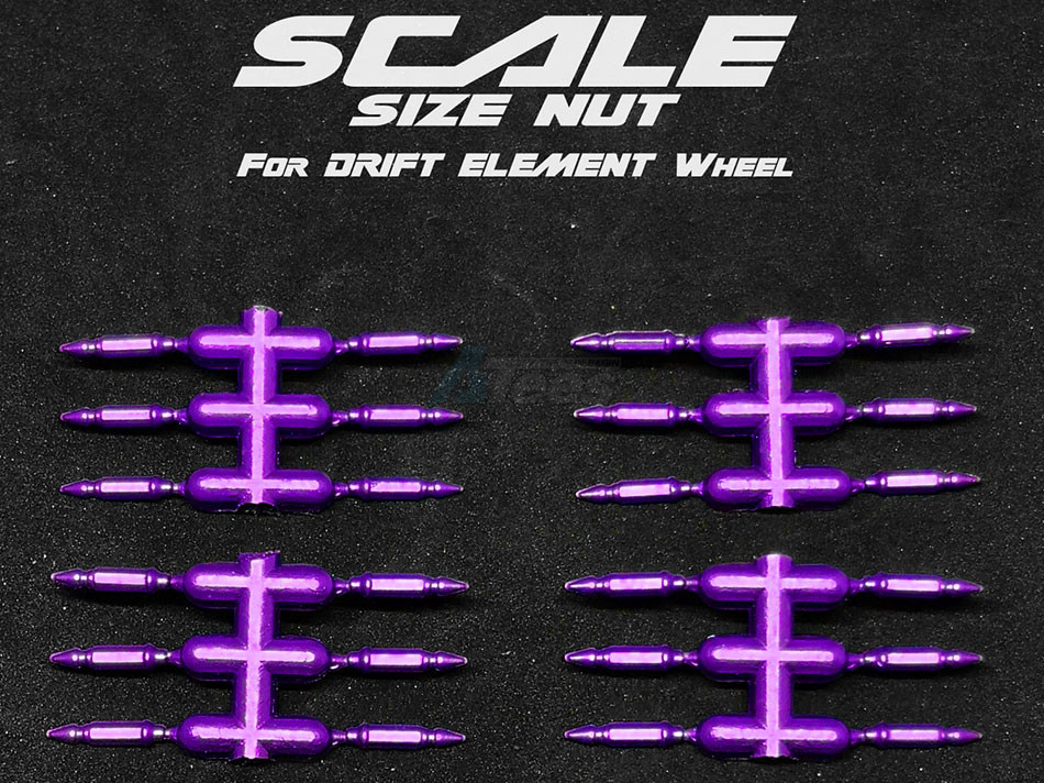 DS Racing Miscellaneous All Bullet Nut For Drift Element Wheel Purple Anodized