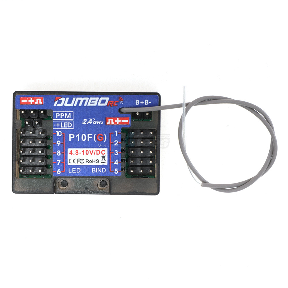 Dumbo RC Miscellaneous All 2.4GHz 10CH P10FG Receiver with Gyroscope