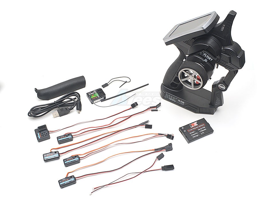 Fly Sky Miscellaneous All Flysky FS-iT4S 2.4Ghz LCD Touch Screen 4CH AFHDS 2 RC Car Boat Radio System Transmitter - 1 Set Gun Metal