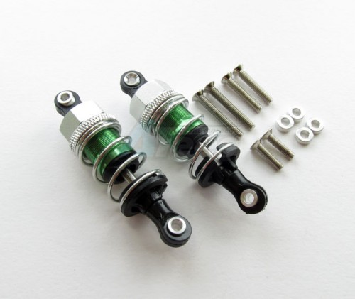 GPM Racing Miscellaneous All 55mm Aluminum Adjustable Shocks 1 Pair For Competition Green (Silver Springs)