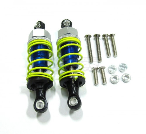GPM Racing Miscellaneous All Plastic Ball Top Damper (60mm) With 1.5mm Coil Spring & Washers & Screws 1 Pair Set Blue