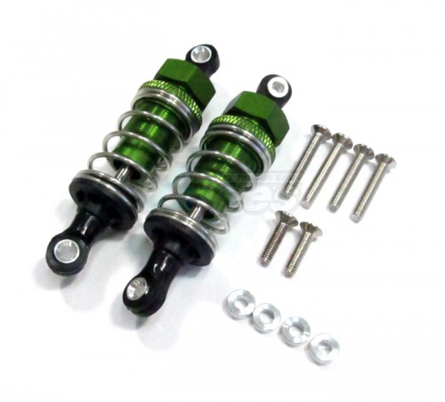 GPM Racing Miscellaneous All Plastic Ball Top Damper (60mm) With 1.5mm Coil Spring & Washers & Screws 1 Pair Set Green