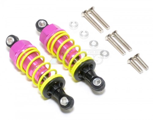 GPM Racing Miscellaneous All Plastic Ball Top Damper (60MM) With 1.5MM Coil Spring & Washers & Screws - 1Pair Set Pink