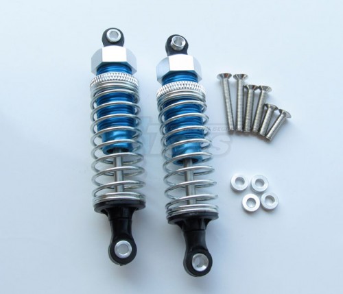 GPM Racing Miscellaneous All 75MM Aluminum Adjustable Shocks 1 Pair for Competition Blue (Silver Springs)