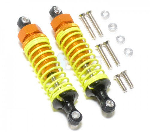 GPM Racing Miscellaneous All Plastic Ball Top Damper (75mm) With 1.2mm Coil Spring & Washers & Screws - 1pr Set Gold