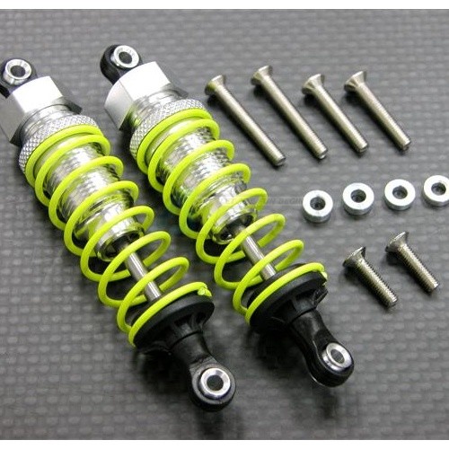 GPM Racing Miscellaneous All 75MM Aluminum Adjustable Shocks 1 Pair for Competition Silver (Silver Springs)