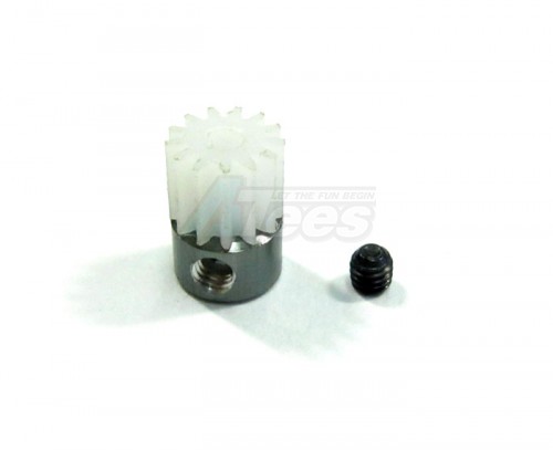 GPM Racing Kyosho Mini Inferno ST Delrin Motor Gear (14t) - 1 Piece Set Gun Metal