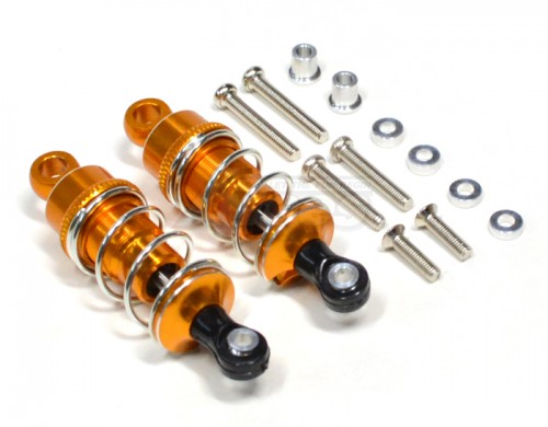 GPM Racing HPI Sprint 2 Aluminum Ball Top Damper (55mm) With 1.5mm Coil Spring & Aluminum Collars & Washers & Screws - 1pr Set Gold