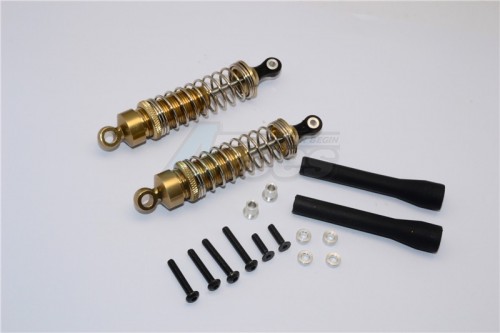 GPM Racing Miscellaneous All Aluminum Ball Top Damper (80mm) With 1.2mm Coil Spring & Aluminum Collars & Washers & Screws & Dust-proof Black Plastic Cover - 1pr Set Titanium