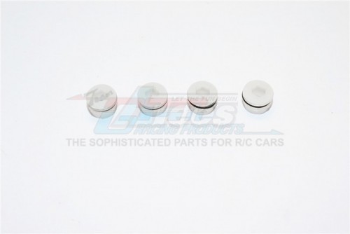 GPM Racing Traxxas 1/16 Mini E-Revo Delrin Collars With Sealing Rubber Washers For ERV021 - 4 Pcs Set White