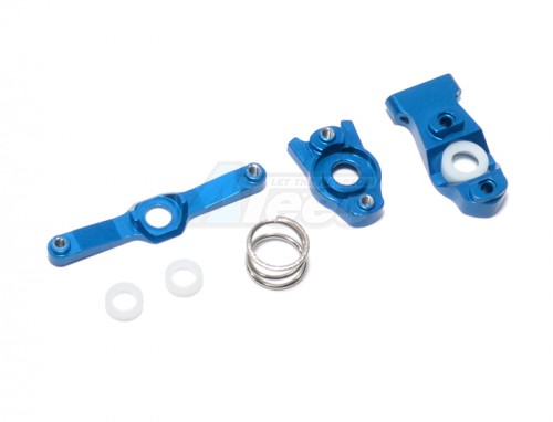 GPM Racing Traxxas 1/16 Mini E-Revo Aluminum Steering Assembly - 3 Pcs Set Blue