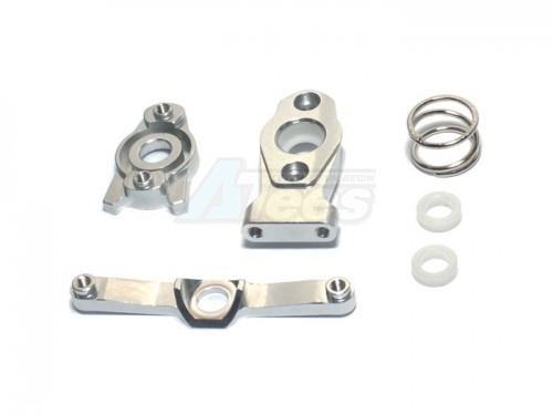 GPM Racing Traxxas 1/16 Mini E-Revo Aluminum Steering Assembly - 3 Pcs Set Silver