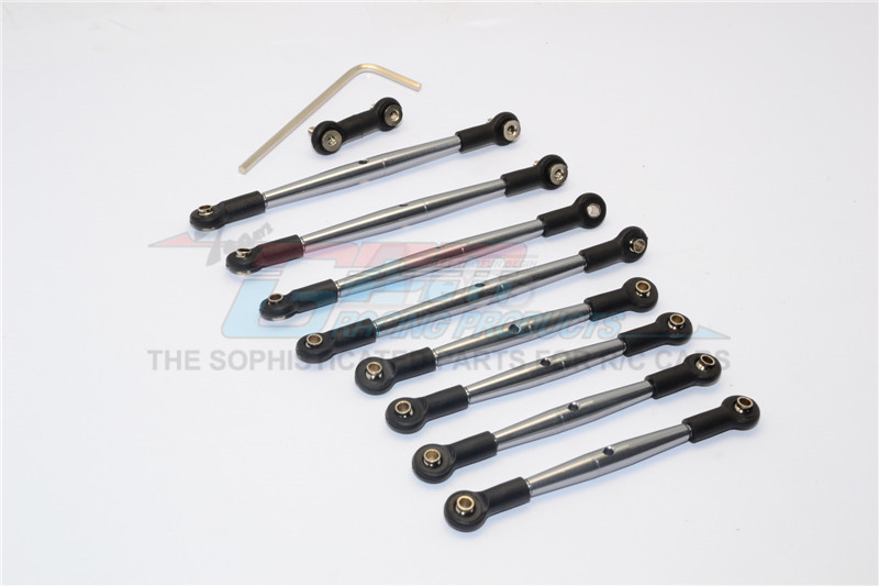 GPM Racing Traxxas 1/16 Mini E-Revo Aluminum Completed Tie Rod - 9pcs Set Gun Metal