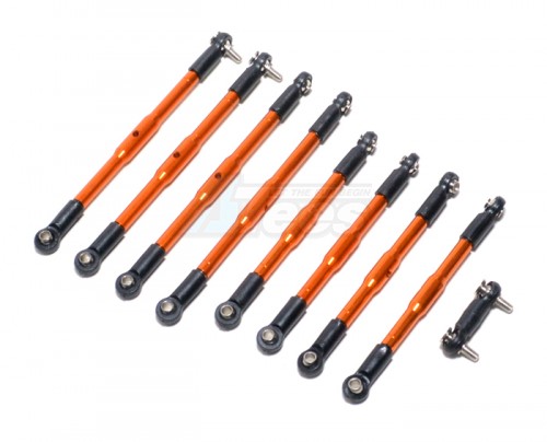 GPM Racing Traxxas 1/16 Mini E-Revo Aluminum Completed Tie Rod - 9pcs Set Orange