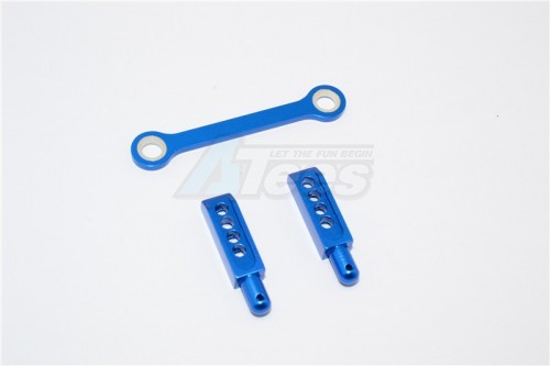 GPM Racing Traxxas 1/16 Mini E-Revo Aluminum Rear Modified Body Post Mount With Delrin Body Posts - 1 Set Blue
