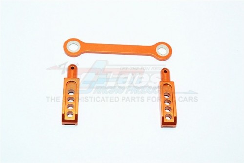 GPM Racing Traxxas 1/16 Mini E-Revo Aluminum Rear Body Post With Mount - 3pcs Orange