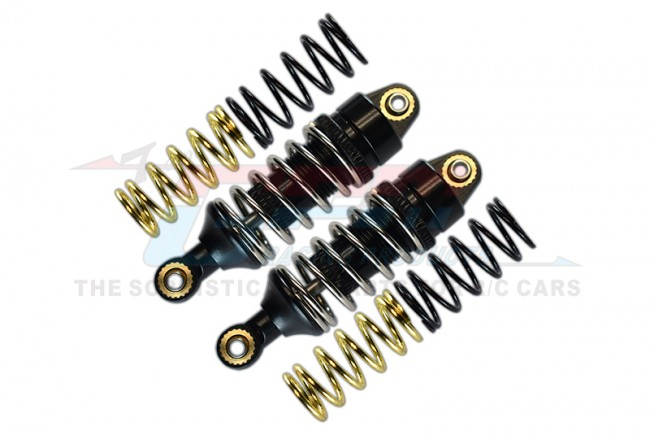 GPM Racing Traxxas 1/16 Mini E-Revo Aluminum Front/rear Adjustable Spring Damper (1.2mm 1.3mm & 1.4mm Coil Springs) With Aluminum Ball Ends - 1pr Set Black