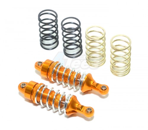 GPM Racing Traxxas 1/16 Mini E-Revo Aluminum Front/rear Adjustable Spring Damper (1.2mm 1.3mm & 1.4mm Coil Springs) With Aluminum Ball Ends - 1pr Set Gold
