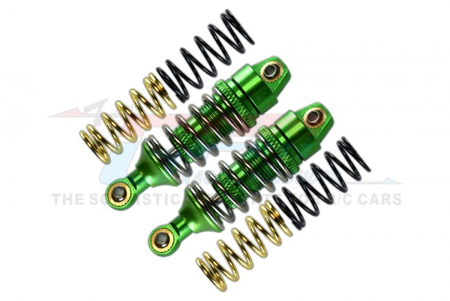 GPM Racing Traxxas 1/16 Mini E-Revo Aluminum Front/rear Adjustable Spring Damper (1.2mm 1.3mm & 1.4mm Coil Springs) With Aluminum Ball Ends - 1pr Set Green