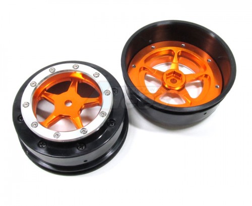 GPM Racing Axial EXO Nylon Front Rims Frame With Aluminum 5-Spoke Orange