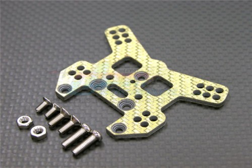 GPM Racing Turnigy 1/16 Racing Buggy Graphite Rear Damper Tower With Screws (multiple Colors) - 1 Piece Set Gold