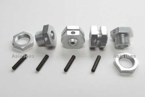 GPM Racing HPI Hellfire Aluminum Drive Adaptor With Pins - 4pcs Set Silver