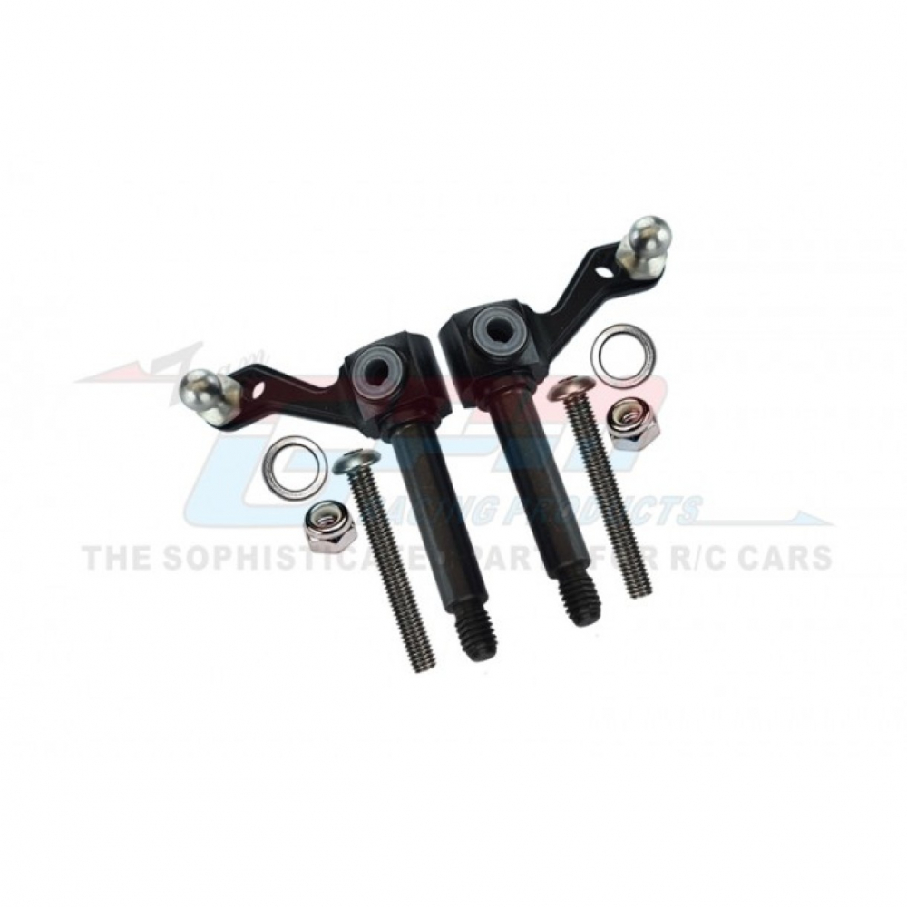 GPM Racing Tamiya Lunch Box Aluminium Front Knuckle Arm - 1 Pair Black