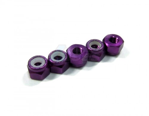 GPM Racing Miscellaneous All Aluminum Lock Nuts (3mm) - 5pcs Purple