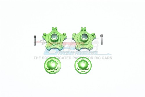 GPM Racing Arrma Infraction 6S BLX All-Road Aluminium Wheel Hex (+6MM) + Wheel Lock - 6Pcs Set Green