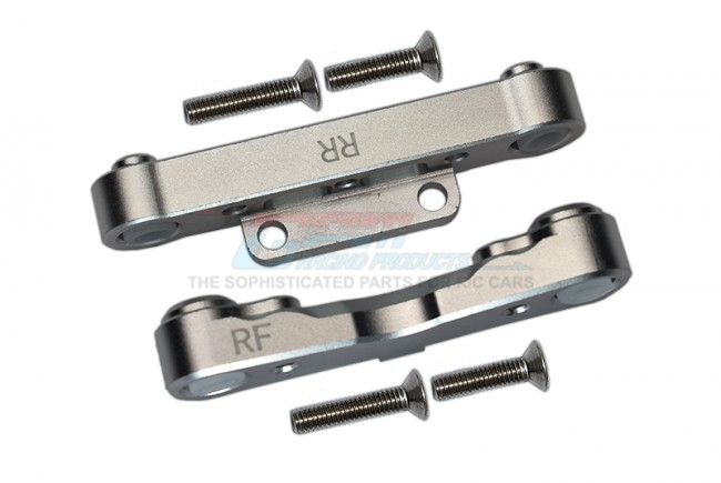 GPM Racing Arrma Kraton 6S BLX Aluminum Rear Lower Suspension Mount - 6Pc Set Silver