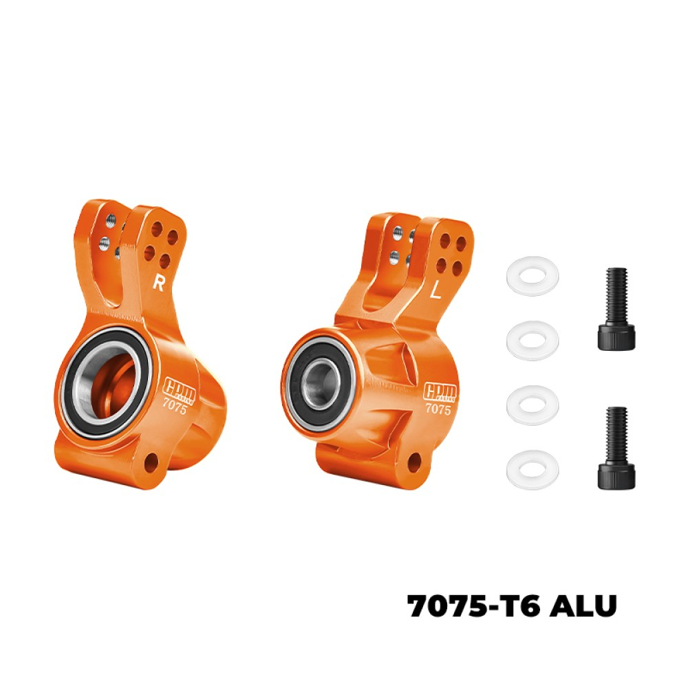 GPM Racing Arrma Kraton 6S BLX 7075 Alloy Rear Hub (Larger Inner Bearings) For Arrma 1/8 Kraton 6S / Outcast 6S / Notorious 6S / Big Rock 6S / Kraton 6S Exb V2/V6 / Notorious V6Orange