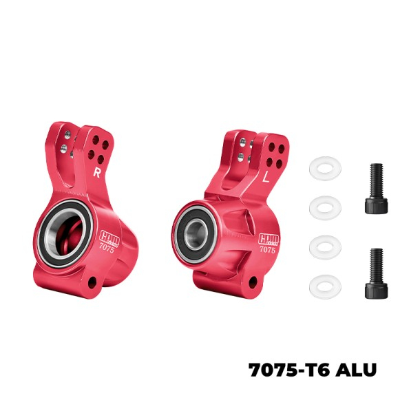 GPM Racing Arrma Kraton 6S BLX 7075 Alloy Rear Hub (Larger Inner Bearings) For Arrma 1/8 Kraton 6S / Outcast 6S / Notorious 6S / Big Rock 6S / Kraton 6S Exb V2/V6 / Notorious V6 Red