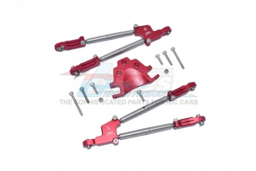 GPM Racing Arrma Kraton 8S BLX Aluminium Rear Tie Rods With Stabilizer (ARA110002T1/T2) - 12Pcs Set Red