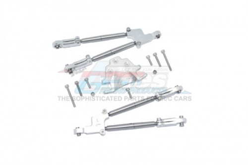 GPM Racing Arrma Kraton 8S BLX Aluminium Rear Tie Rods With Stabilizer (ARA110002T1/T2) - 12Pcs Set Silver