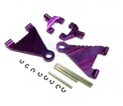 GPM Racing Kyosho Mini Inferno Aluminum Battery Holder With Pins & E - Clips & Aluminum Mounts 1 Pair Set Purple
