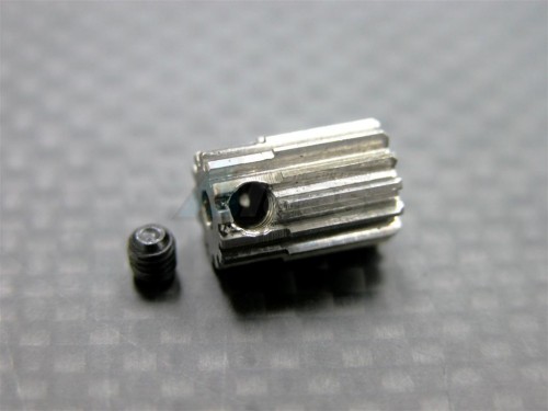 GPM Racing Kyosho Mini Inferno ST Aluminum Motor Gear (13t) - 1 Piece Set Silver