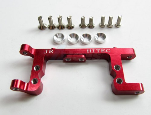 GPM Racing Kyosho Mini Inferno ST Aluminum Servo Mount With Screws & Shims (for Hitec, Jr Servo) - 1pc Set Red