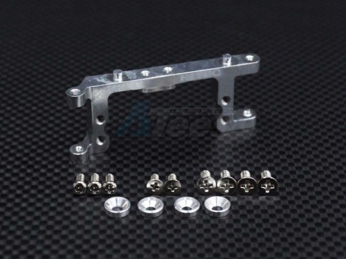 GPM Racing Kyosho Mini Inferno ST Aluminum Servo Mount With Screws & Shims (for Hitec, Jr Servo) - 1pc Set Silver