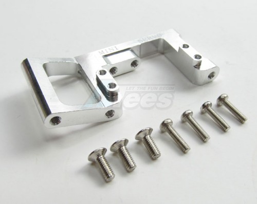 GPM Racing Turnigy 1/16 Racing Buggy Aluminum Servo Mount With Screws (For Mini Servo) - 1Pc Set Silver