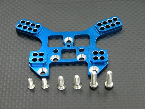 GPM Racing Kyosho Mini Inferno Aluminum Rear Damper Tower with Screws - 1 Pc Blue