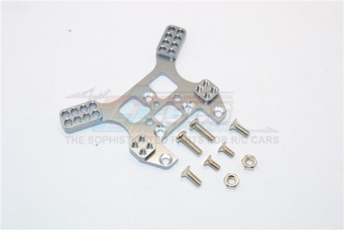 GPM Racing Kyosho Mini Inferno Aluminum Rear Damper Tower With Screws - 1Pc Set Gun Metal
