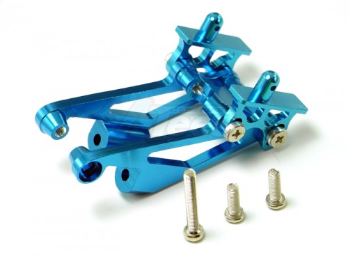 GPM Racing Kyosho Mini Inferno Aluminum Rear Wing Mount With Screws - 5Pcs Set Blue