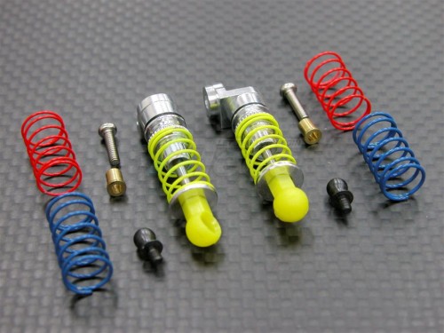 GPM Racing Kyosho Mini-Z Overland Aluminum Front / Rear Adjustable Shock Damper Set Silver