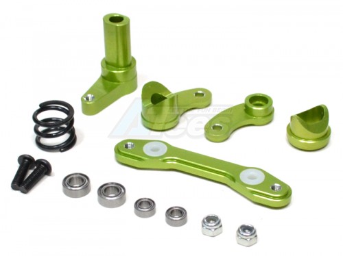 GPM Racing HPI Savage XS Flux Aluminum Steering Assembly With Bearing - 1 Set Light Green