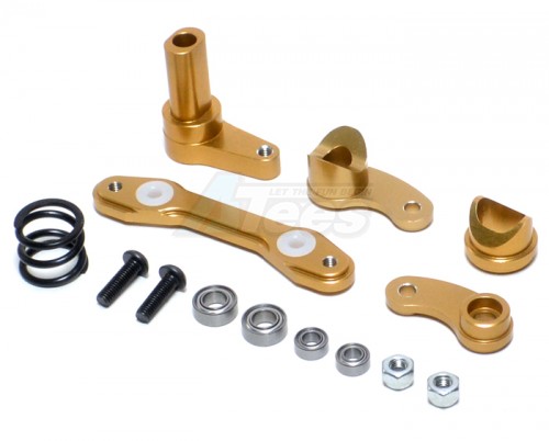 GPM Racing HPI Savage XS Flux Aluminum Steering Assembly With Bearing - 1 Set Titanium