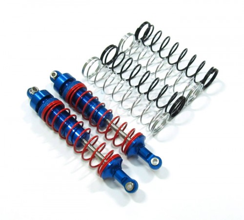 GPM Racing HPI Savage XS Flux Aluminum Front / Rear Shocks With Aluminum Ball Ends 100mm & 1.1mm 1.2mm 1.3mm Coil Spring 1 Pair Set Blue
